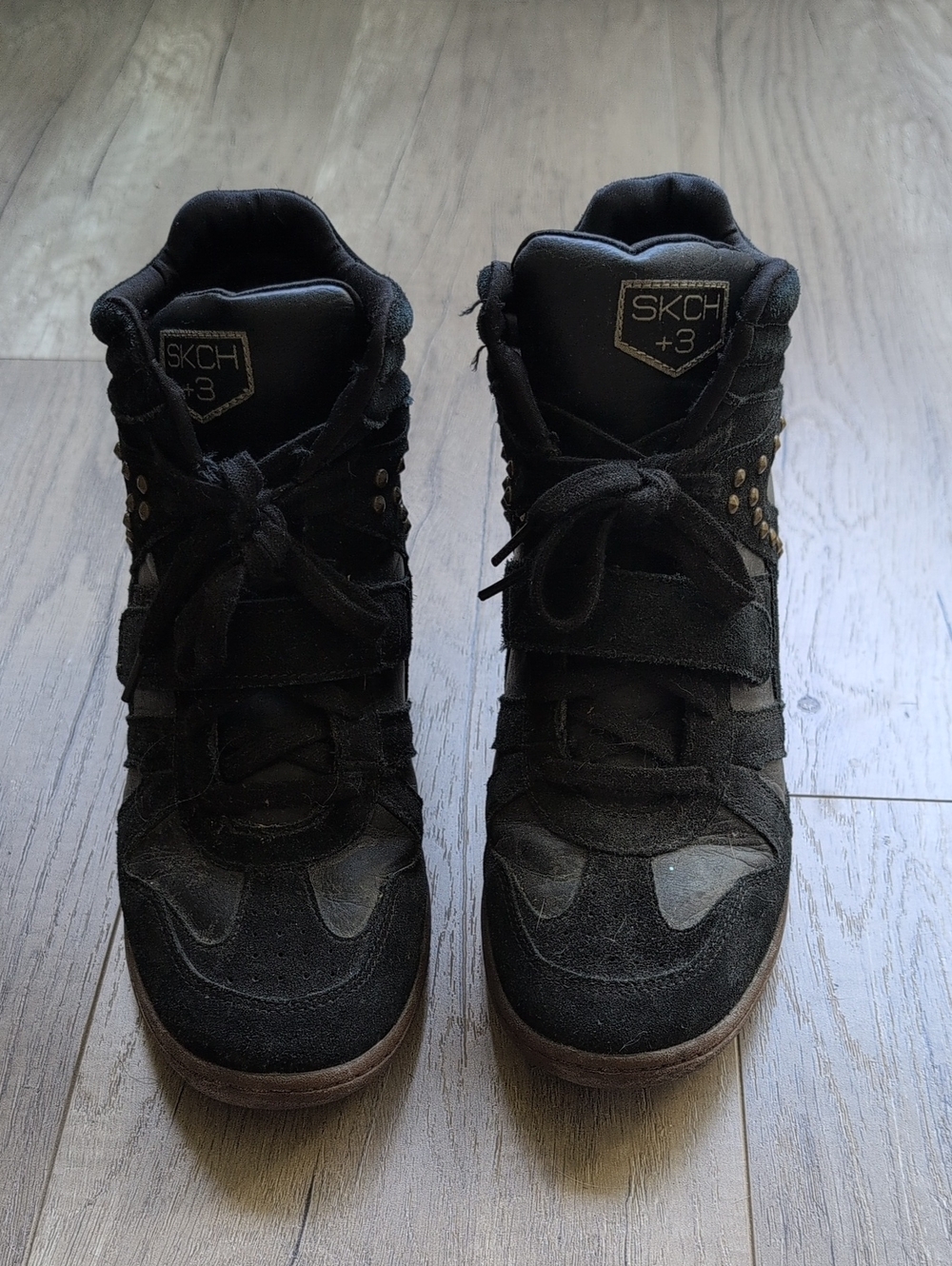 Skechers Black Wedge Sneakers